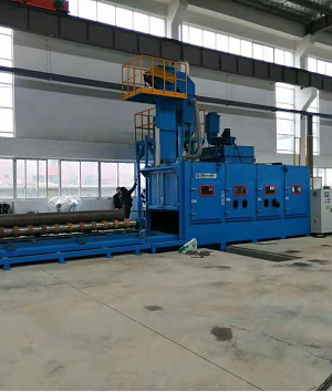 恭喜南京客戶喜提鋼管內(nèi)外壁自動噴砂機一臺，迪砂竭盡全力為您服務(wù)！